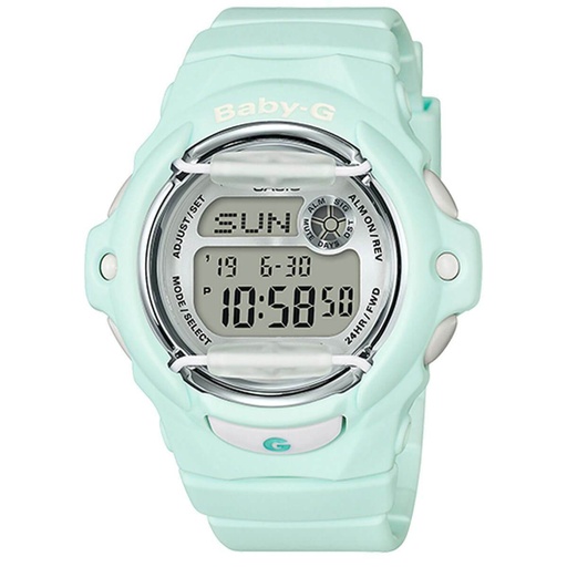 Reloj de mujer Casio Baby-G Chrono Light Digital Dial Correa de resina verde BG169R-3